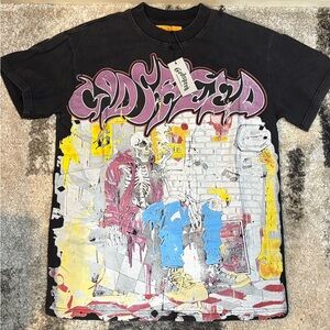 Graphic Tee with Skeleton Design